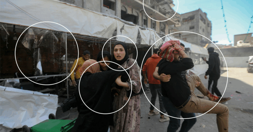 Shock and fear outside of a Gaza City restaurant